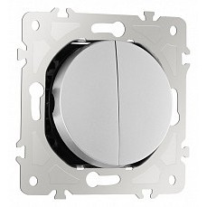 Выключатель проходной двухклавишный без рамки arte milano 202 202.32-2.silver